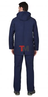 Костюм АЗОВ с капюшоном синий софтшелл пл 350 г/кв.м 