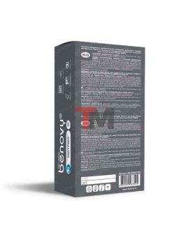 Перчатки одноразовые Benovy нитриловые черные текст. на пальцах (50 пар)