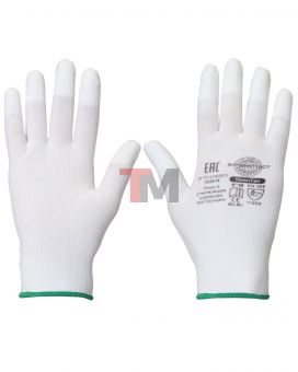 Перчатки Safeprotect НейпТач (нейлон+полиуретан на конч.пальцев, белый)
