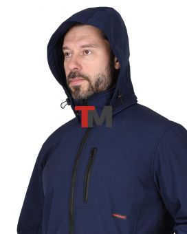 Костюм АЗОВ с капюшоном синий софтшелл пл 350 г/кв.м 