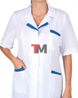 Костюм ЛИЗА женский белый с тёмно-бирюзовым (СТ)