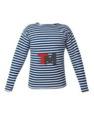 Тельняшка т.синяя с белым, с начесом пл.280 г/кв.м., 100% х/б