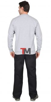 Толстовка меланж серый с поясом (футер 240 г/м2) (х40)