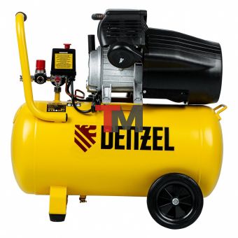 Компрессор воздушный DCV2200/50, прямой привод, 2.2 кВт, 50 литров, 380 л/мин Denzel