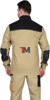 Куртка МАНХЕТТЕН песочный с оранж. и черным тк. мех. стрейч пл. 250г/кв.м 