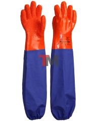 Перчатки Safeprotect РЫБАК ЛОНГ-SP (интерлок+ПВХ с крошкой, с нарукавником дл.26+40см)