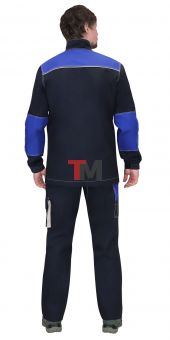 Костюм ДВИН куртка, п/к синий с васильковым пл. 275 г/кв.м