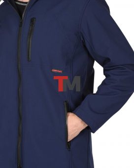 Костюм АЗОВ с капюшоном синий софтшелл пл 350 г/кв.м 
