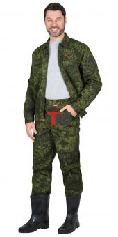 Костюм РЫСЬ куртка, брюки (тк. Рип-стоп 210) КМФ Цифра зеленая