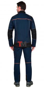Костюм ШАТЛ-РОСС куртка, брюки, синий с черным, 80% х/б, пл. 260 г/кв.м