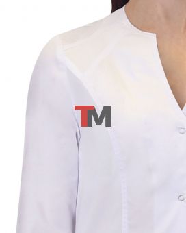 Халат СТЕЛЛА женский белый с трикотажной вставкой