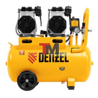 Компрессор безмасляный, малошумный DLS 2200/50, 2200 Вт, 2x1100, 50 л, 380 л/мин// Denzel