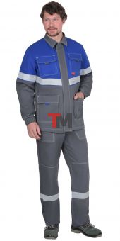 Костюм САМОТЛОР-РОСС куртка, брюки серый с вас, 80% х/б, 20% п/э, антист. нить 250 г/кв.