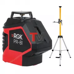 Комплект лазерный уровень RGK PR-81 + штанга-упор RGK CG-2