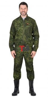 Костюм РЫСЬ куртка, брюки (тк. Рип-стоп 210) КМФ Цифра зеленая