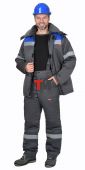 Костюм РОСТ-АРКТИКА куртка, брюки, т.серый с васильковым и СОП 50 мм