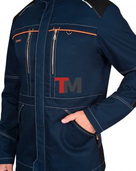 Куртка ШАТЛ-РОСС удл. синяя с черным, 80% х/б, пл. 260 г/кв.м
