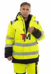 Зимняя сигнальная куртка-парка Brodeks KW217 , желтый/черный (XL)