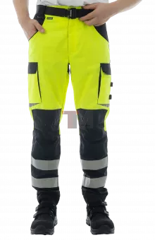 Сигнальные брюки Brodeks KS309, желтый/черный (56)
