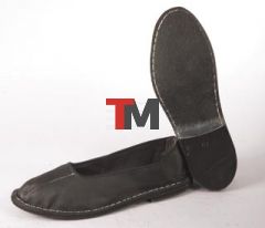 Тапочки закрытые кожаные на кожаной подошве рантопрошивные