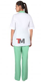 Костюм ФЛОРЕНЦИЯ женский белый с салатовым