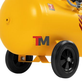 Компрессор безмасляный, малошумный DLS 2250/100, 2250 Вт, 3x750, 100 л, 410 л/мин блок управления/ Denzel