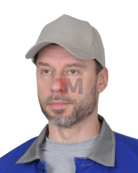 Кепка-бейсболка св.серая (пакет по 50 шт.,в упаковке 200 шт.)