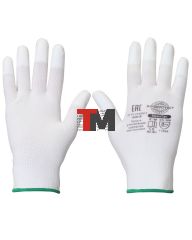 Перчатки Safeprotect НейпТач (нейлон+полиуретан на конч.пальцев, белый)