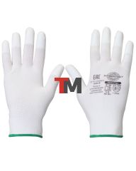 Перчатки Safeprotect НейпТач (нейлон+полиуретан на конч.пальцев, белый)