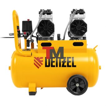 Компрессор безмасляный, малошумный DLS 1500/50, 1500 ВТ, 2x750, 50 л, 260 л/мин// Denzel