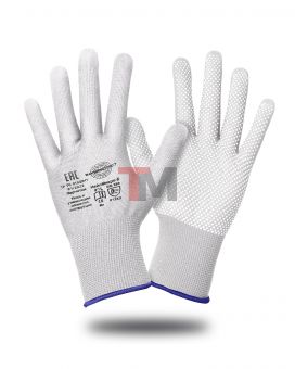 Перчатки Safeprotect НейпМикро-Б (нейлон+ПВХ-микроточка, белый)